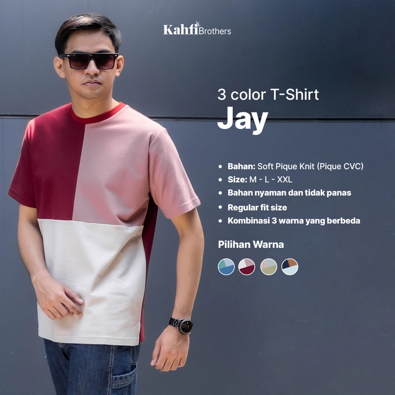 Product image T-shirt Pria 3 tone Soft Pique - JAY STEEL BLUE M all variant